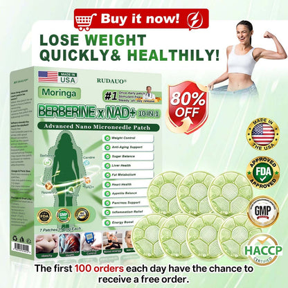 𝐏𝐡𝐲𝐬𝐢𝐜𝐢𝐚𝐧-𝐅𝐨𝐫𝐦𝐮𝐥𝐚𝐭𝐞𝐝 |𝐑𝐔𝐃𝑨𝑼𝑶® 𝐌𝐮𝐥𝐭𝐢-𝐙𝐨𝐧𝐞 𝟏𝟎-𝐢𝐧-𝟏 𝐍𝐚𝐧𝐨 𝐌𝐢𝐜𝐫𝐨𝐧𝐞𝐞𝐝𝐥𝐞 𝐏𝐚𝐭𝐜𝐡 𝐰𝐢𝐭𝐡 𝐏𝐥𝐚𝐧𝐭-𝐂𝐞𝐥𝐥 𝐃𝐞𝐥𝐢𝐯𝐞𝐫𝐲 𝐒𝐲𝐬𝐭𝐞𝐦 (𝐕𝐢𝐬𝐢𝐛𝐥𝐞 𝟕-𝐃𝐚𝐲 𝐑𝐞𝐬𝐮𝐥𝐭𝐬)